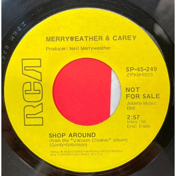Merryweather & Carey If I Were You / Shop Around 45 Psych Funk Breaks Promo RCA - Picture 2 of 6